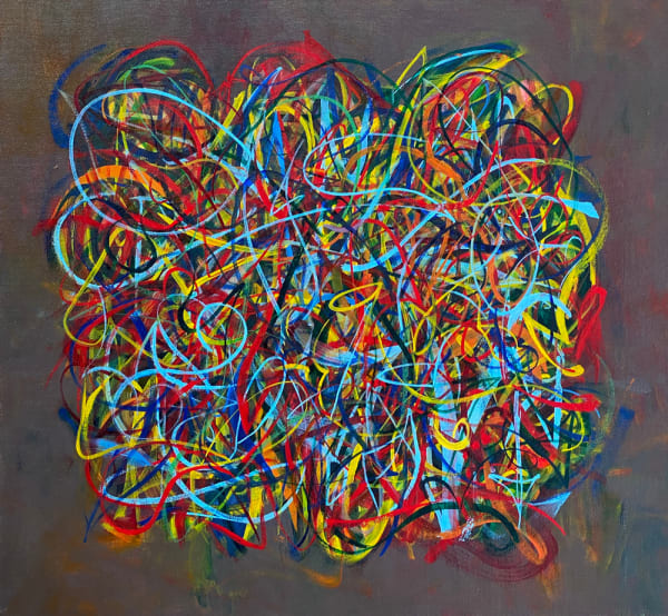 My mother and my father fell in love under a sycamore tree on Halsey street, 2020 19 3/4 x 21 1/4 x 1 5/8 in 50 x 54 x 4 cm oil on canvas