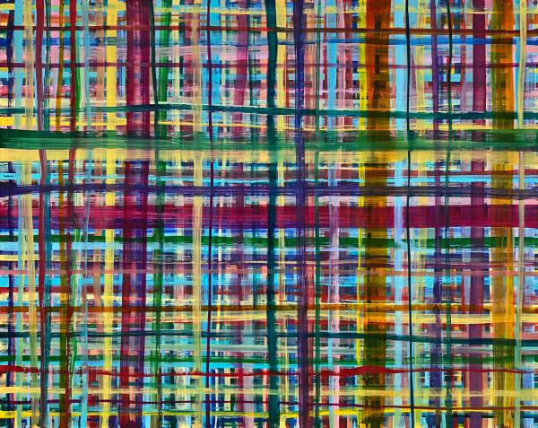 Grid Red Cross, 2021 15 3/4 x 19 3/4 x 1 5/8 in 40 x 50 x 4 cm oil on canvas