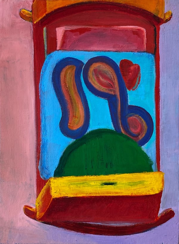 Side Pony, 2021 9 1/2 x 7 1/8 x 1 5/8 in 24 x 18 x 4 cm oil on canvas