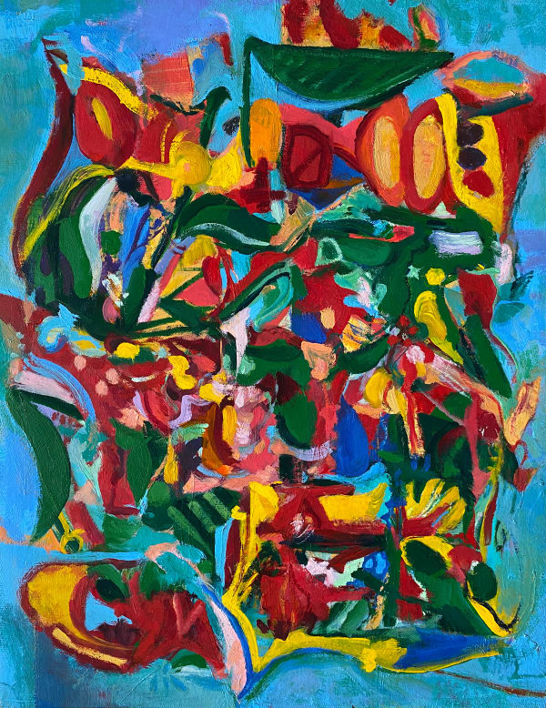 Partyville, 2021 13 3/4 x 10 5/8 x 1 5/8 in 35 x 27 x 4 cm oil on canvas