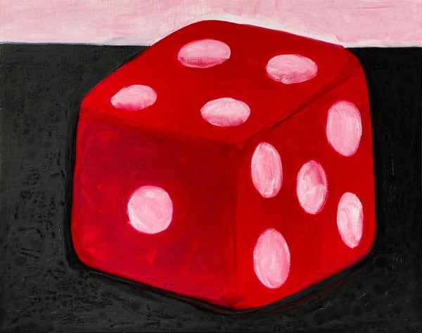 1 Red Four 5 , 2020 15 3/4 x 19 3/4 x 1 5/8 in 40 x 50 x 4 cm oil on canvas