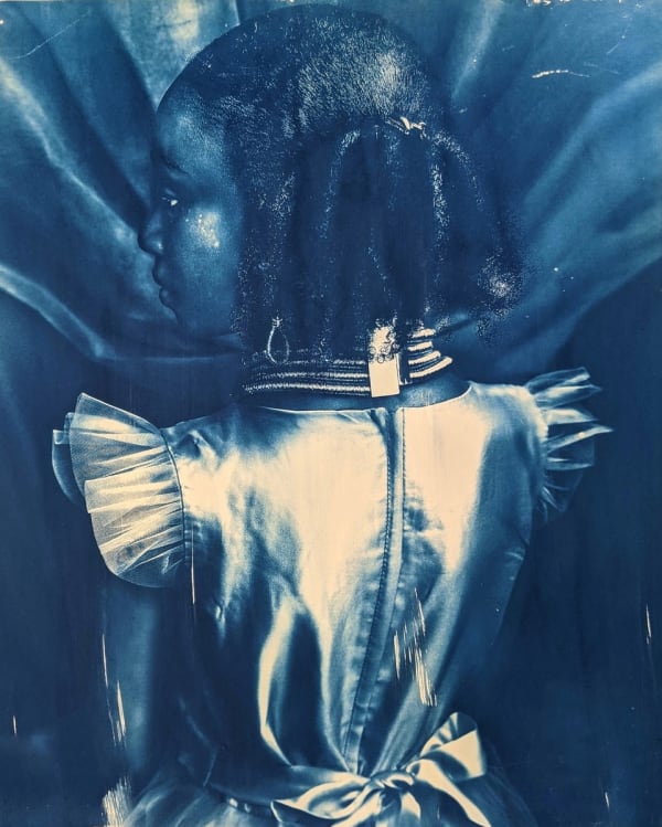 Tokie Rome Taylor Ancestors Behind Our Back, 2022 Cyanotype On Cotton Rag 24 x 19.5 inches