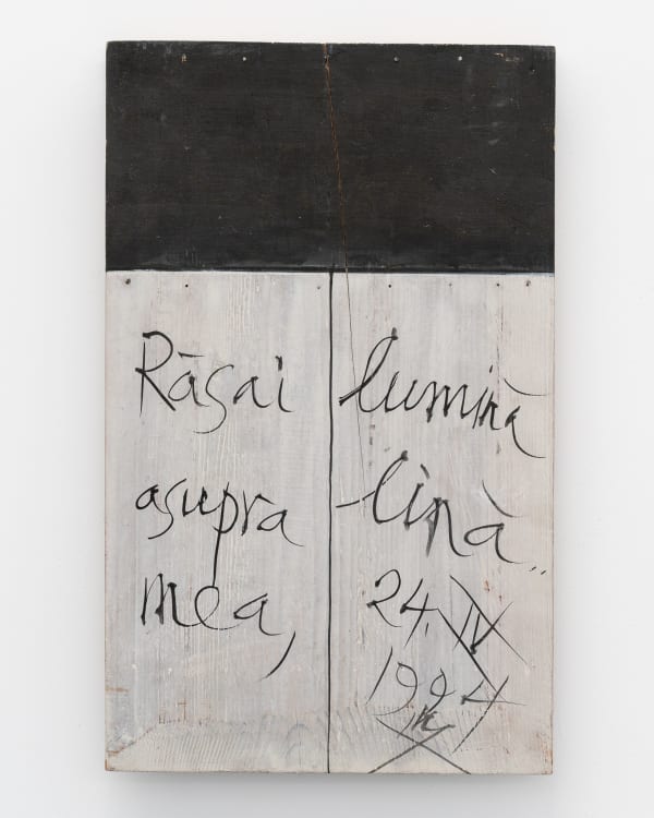 Florin Mitroi 24.IV.1994, 1994 Tempera on wood 45 x 28 cm. 17 3/4 x 11 in. Signed and dated