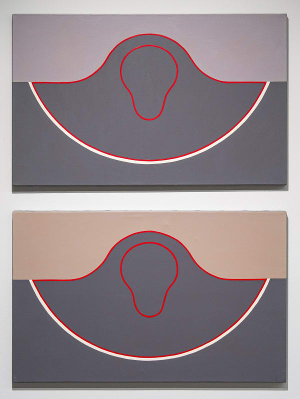 Gili Mocanu Hill with Skull (1,2), 2007 Acrylic on canvas 50 x 80 cm. 19 3/4 x 31 1/2 in.
