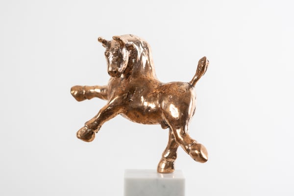 RIETJE GEURTS, STIERTJE (goud) op marmer sokkel 1/8