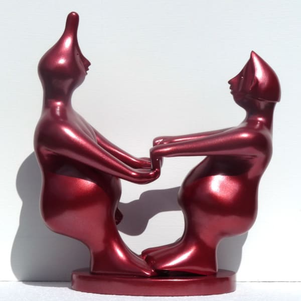 LE MAGHIEN, POLYESTER koppel maghiërs gemetalliseerd rood 1/8