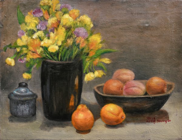 공영자 Kong, Young Ja, 소국이 있는 정물, 2024