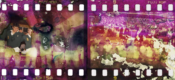 Gideon Mendel, RAU RUGBY PLAYERS AND CHEERLEADERS..., 1989