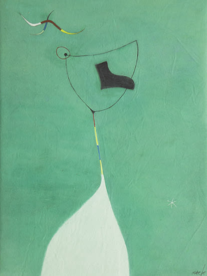 Barry Sack, HOMAGE TO MIRO IN GREEN I, 2015
