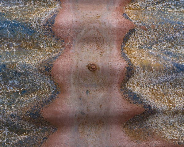 Gideon Mendel, Burnt corrugated iron roofing. Sarsfield, Victoria, 2020