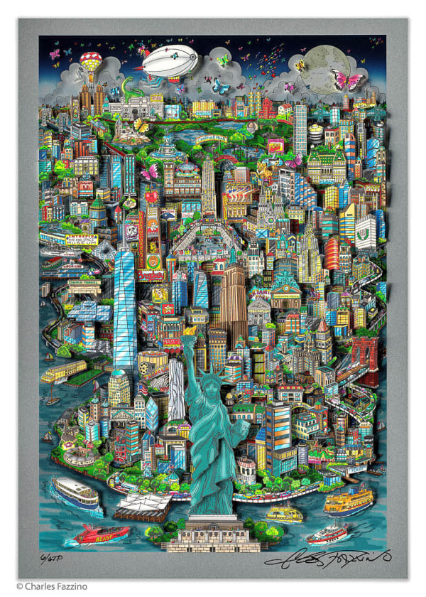 Charles Fazzino, Liberty Stands In The Center Of it all NYC, 2018