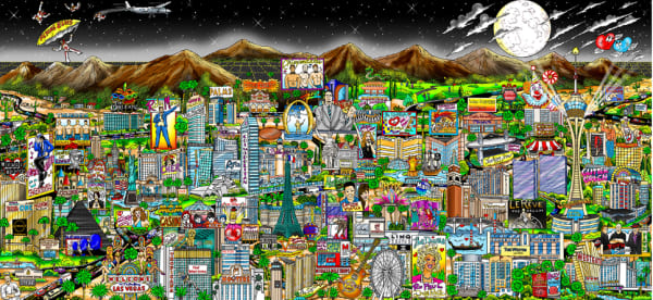 Charles Fazzino, Midnight in Vegas DX