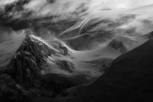 Vortex des ombres, mont maudit. Massif du Mont Blanc, France