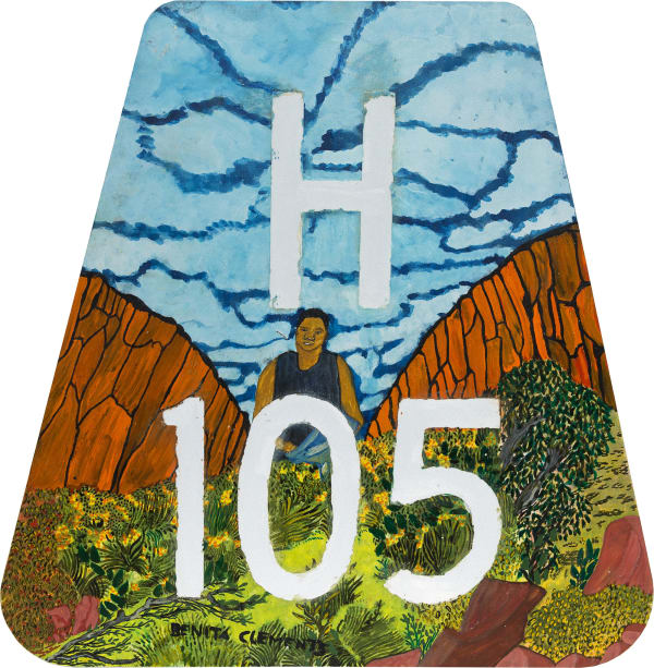 Iltja Ntjarra Many Hands, Benita Clements – Self portrait in Simpson Gap, 2022
