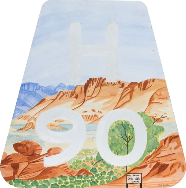 Iltja Ntjarra Many Hands, Dellina Inkamala – Road Sign 90 km II, 2021