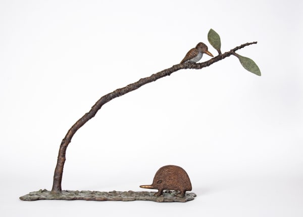 Dean Bowen, Perching Kookaburra with Echidna, 2021