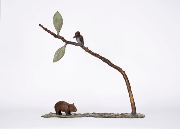 Dean Bowen, Perching Kookaburra with Wombat, 2022