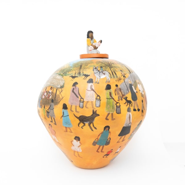 Hermannsburg Potters, Judith Pungarta Inkamala – Baby with Mother, 2023