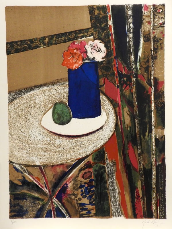 René GENIS, Les roses au vase bleu, 1973