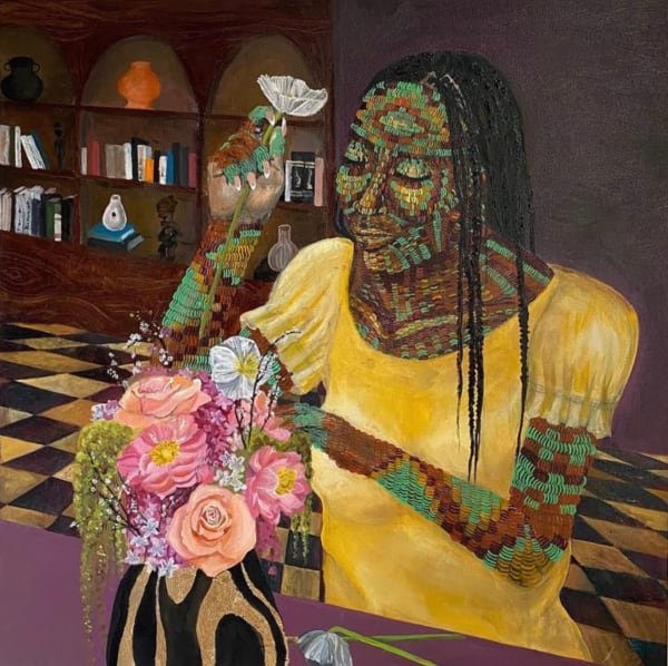 Mia Ghogho, Peonies, poppies, and roses, 2023