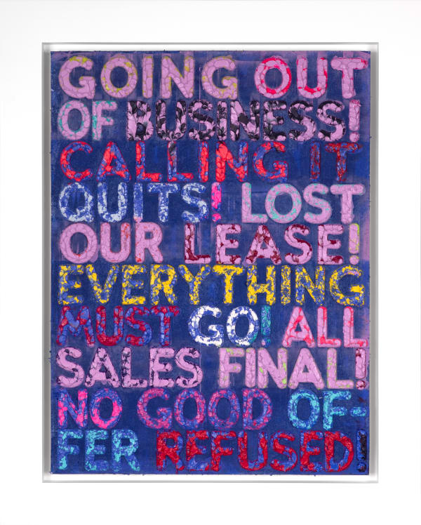 Mel Bochner, 'Going Out of Business' Unique Work