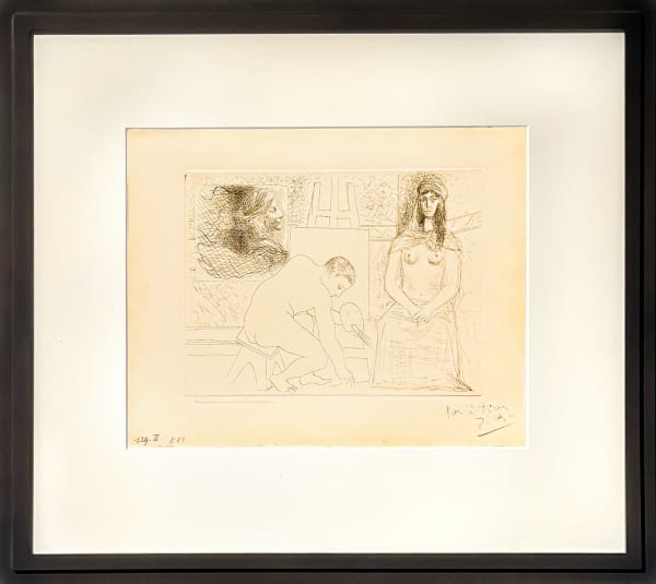 Pablo Picasso, Peintre Ramassant son Pinceau, Avec un Modèle - Au Turban, 1927-1930