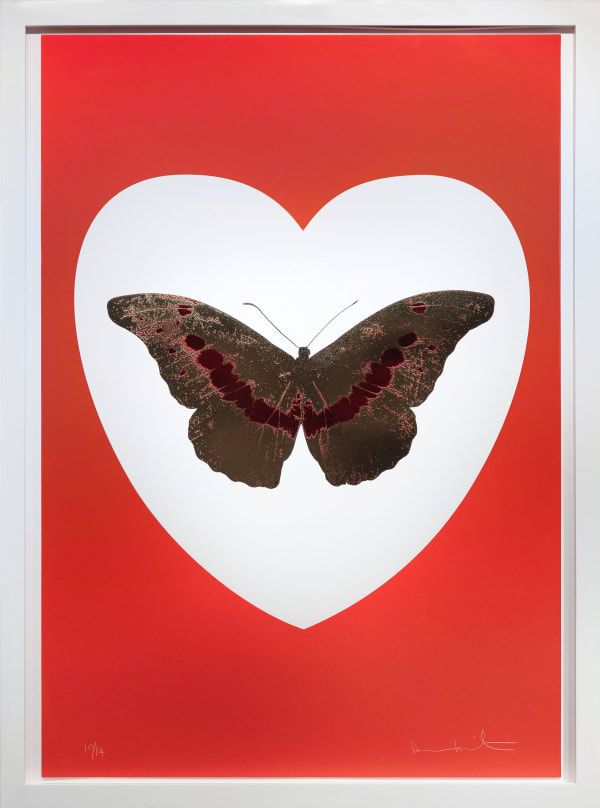 Damien Hirst, 'I Love You' Red/Gold Butterfly , 2015