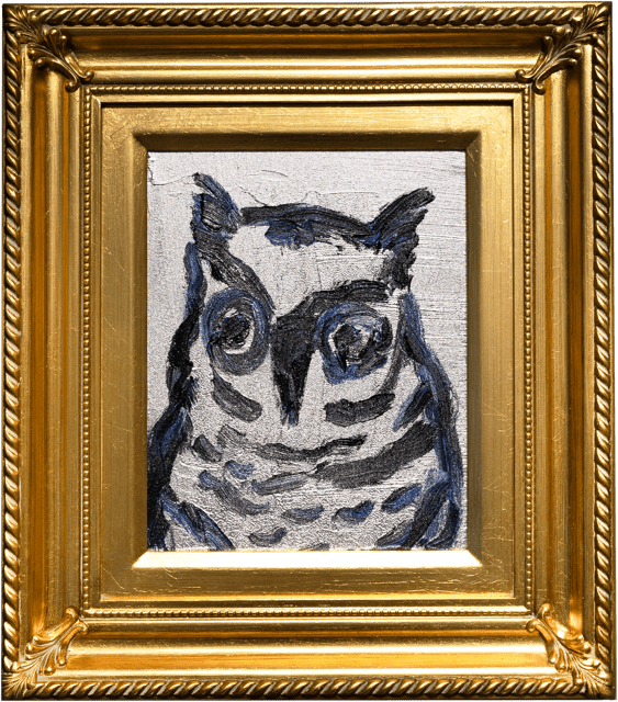 Hunt Slonem, 'Owl Ray' Unique Oil Painting, 2024