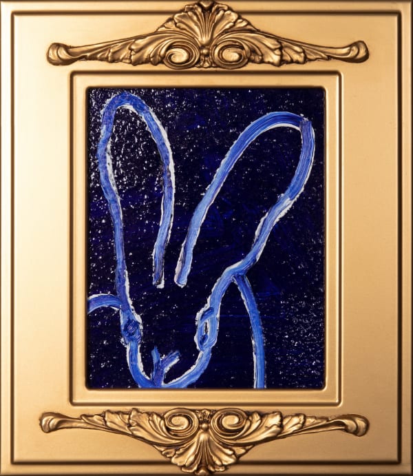 Hunt Slonem, 'Blue Bunny Diamond Dust' Unique painting, 2023