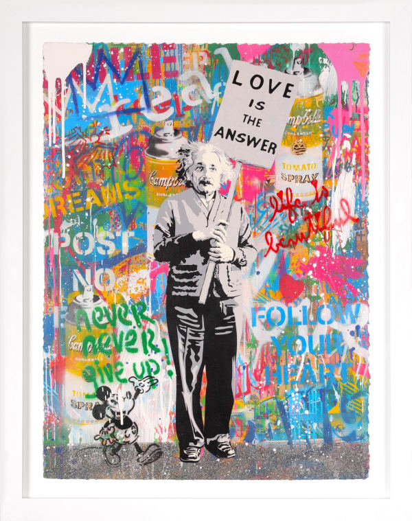 Mr. Brainwash, 'Never, Never Give Up' Einstein, Unique Work, 2022