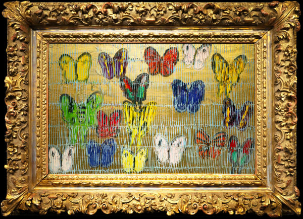 Hunt Slonem, 'Flying into Love' Unique oil painting, 2023