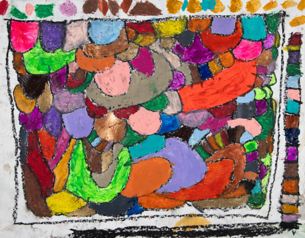 Marcus Imani Kennedy, Square Box Without Line Shapes and Rainbow Stripes, 2021