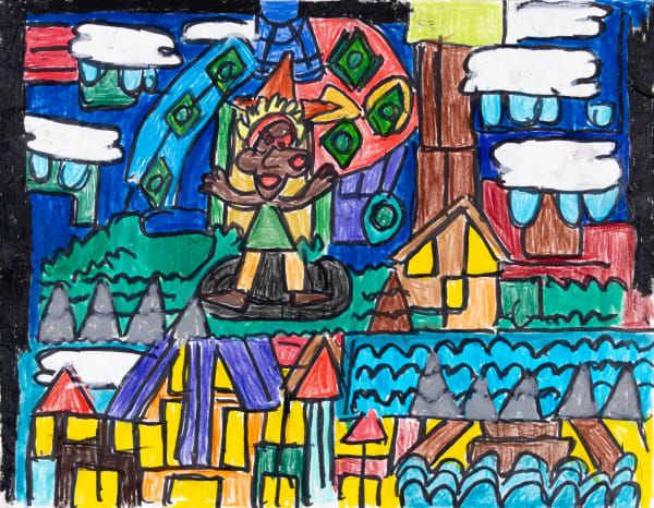 David Krueger, Untitled (Red Glasses Figure), n.d.