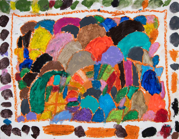 Marcus Imani Kennedy, Square Box with Shapes and Dots, 2021