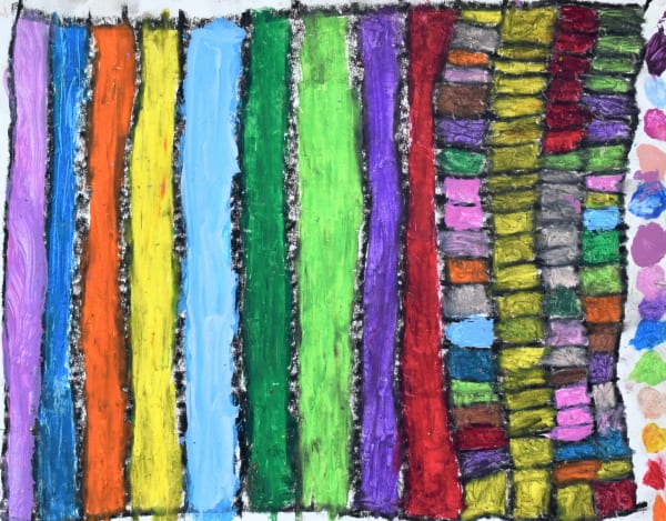 Marcus Imani Kennedy, Rainbow Stripe Design and Dots, 2021