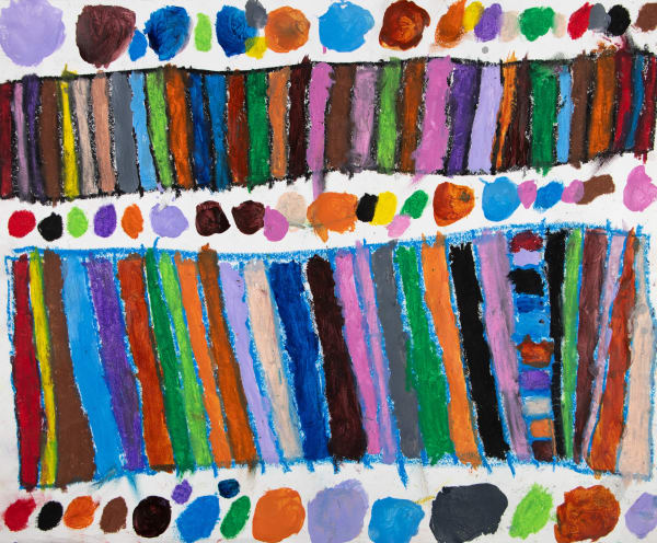 Marcus Imani Kennedy, Art Design Rainbow Pattern and Dots, 2021