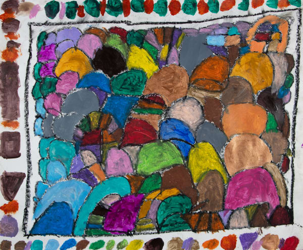 Marcus Imani Kennedy, Rainbow Abstract Design Pattern and Dots, 2021