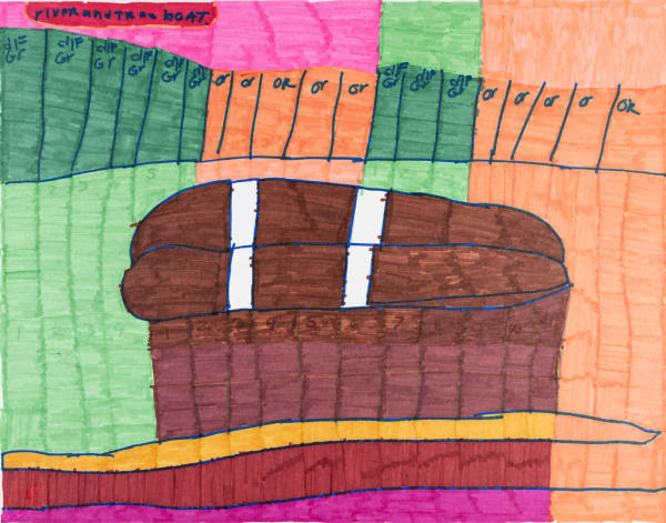 Maria Vanik, Rainbow, River, and Tree Boat, 2023