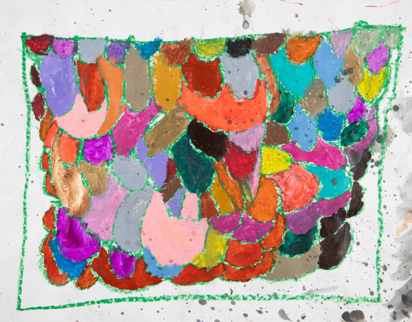 Marcus Imani Kennedy, Square Box with Outline Rainbow Design, 2021