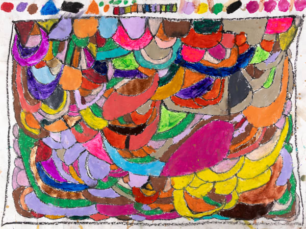 Marcus Imani Kennedy, Square Box Without Line Shapes and Rainbow Stripes-and Dots and Shapes, 2021