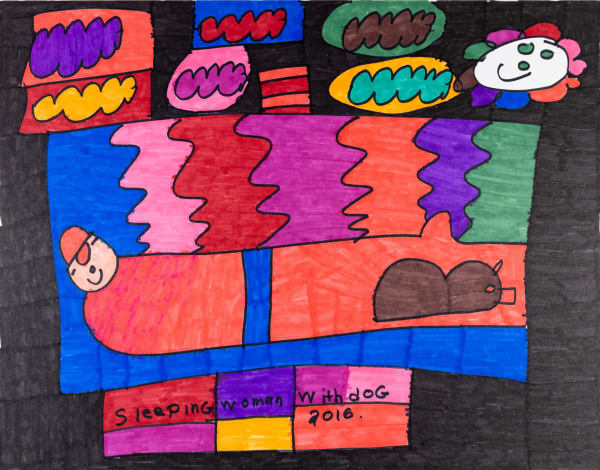 Maria Vanik, Sleeping Woman with Dog 2016, 2021