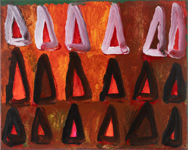 Kelly Stone, Pink Brown Orange Triangles, 2019