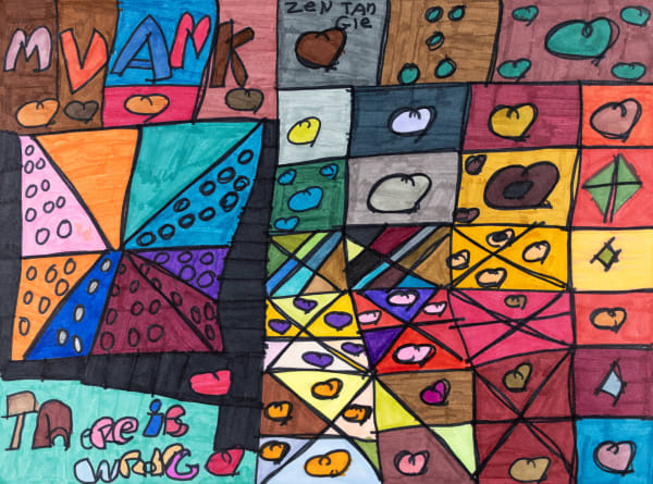 Maria Vanik, Rainbow Colors There is Wrong and Zentangle, 2024