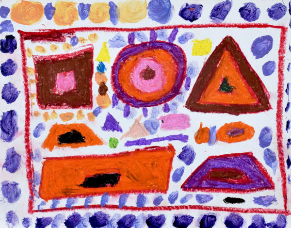 Marcus Imani Kennedy, Shapes Inside Shapes Square Triangle Rectangle Trapzoid and Dots, 2021