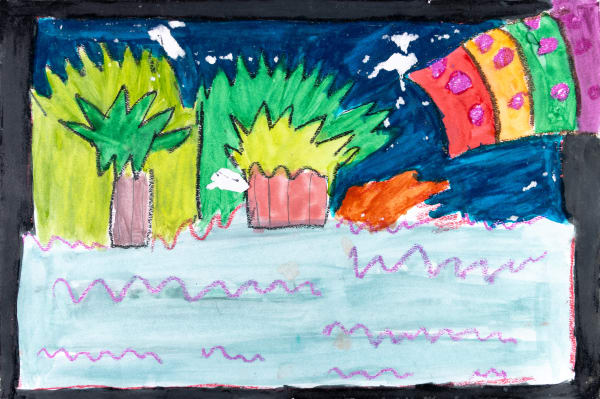 David Krueger, Untitled (Two Potted Plants), n.d.