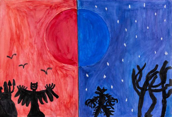 Jack O'Sullivan, Red Blood Blue Moon with Vampire and Werewolf, 2023