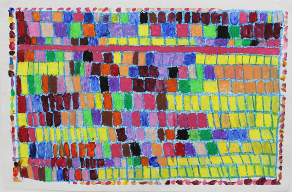 Marcus Imani Kennedy, Square Box with Outline Shapes and Dots, 2021