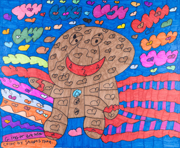 Maria Vanik, Gingerbread Man, Color by Shapes, 2021