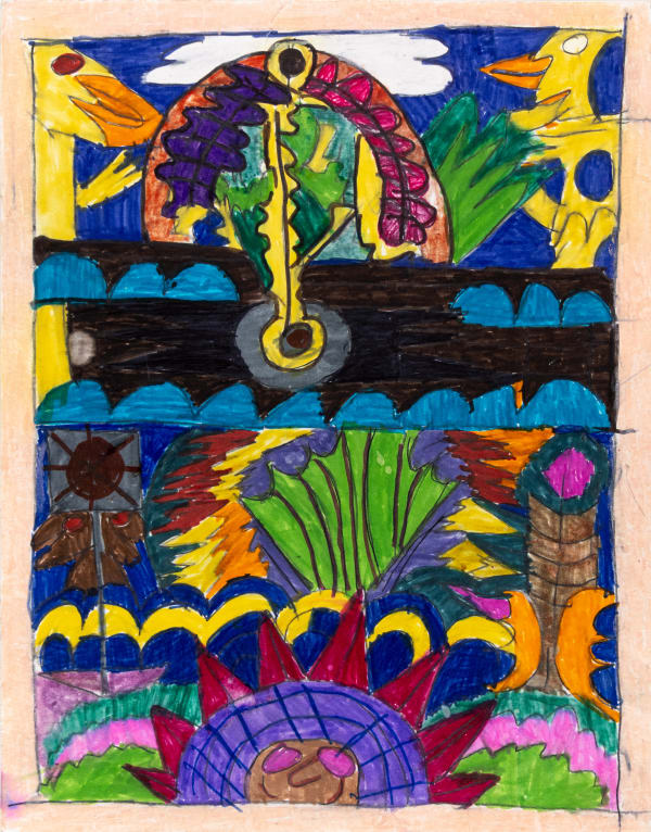 David Krueger, Untitled (Dual Yellow Birds), n.d.