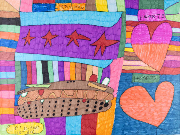 Maria Vanik, Star Rainbow Hearts Chicago Hot Dog, n.d.